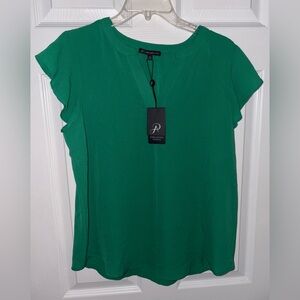 Adrianna Papell Vivid Green Blouse🍀